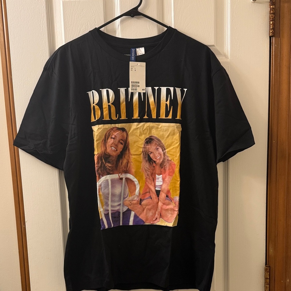 H&M Britney Spears Black Tee with Graphic Print